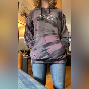 WELCOME EXNER TIE-DYE PULLOVER HOODY hoodie purple size medium